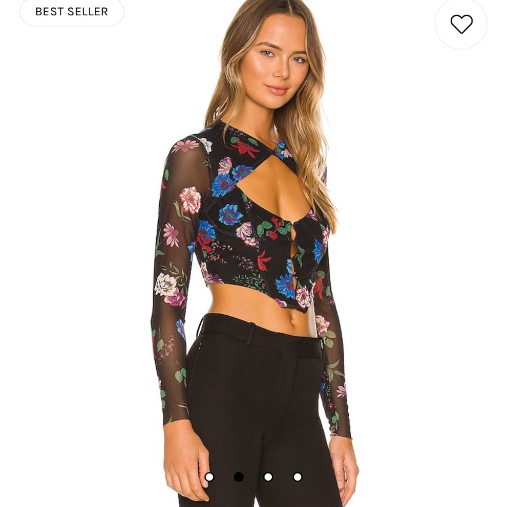 AFRM Macie Top in Fall Noir Floral